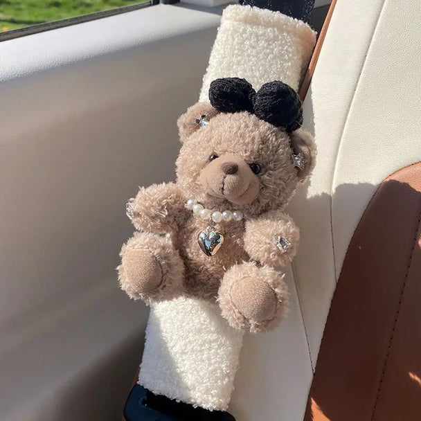 Bear Plush Seat Belt Shoulder Cover