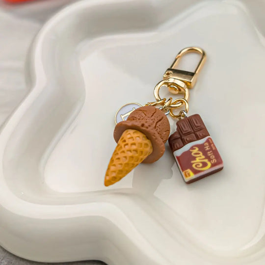 Chocolate & Icecream Car  Keychain