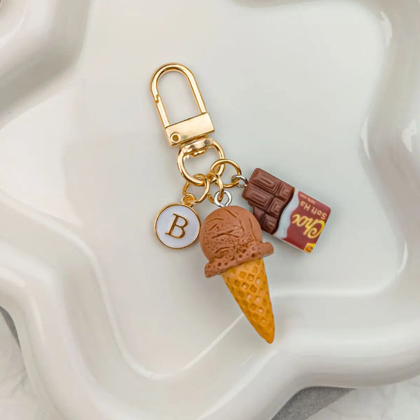 Chocolate & Icecream Car  Keychain