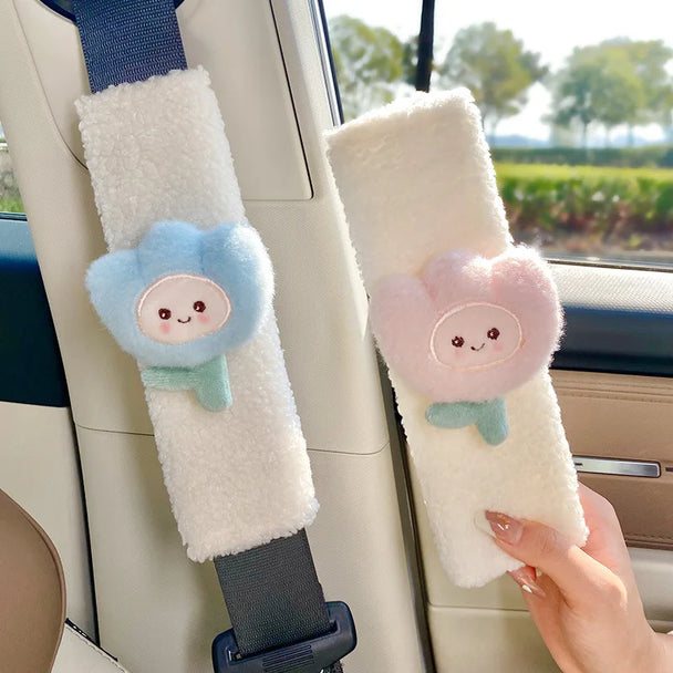 2 Cute Cartoon Car Seat Belts | Soft and Comfortable Car Belts