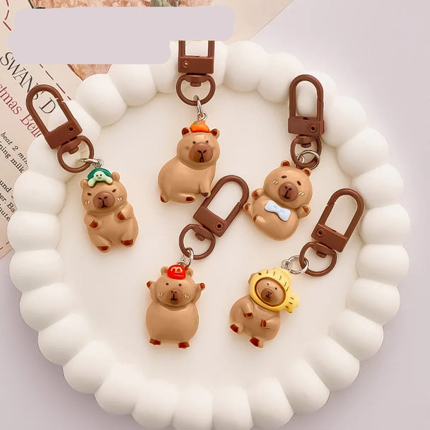 Cute Capybara Car Keychain Gift