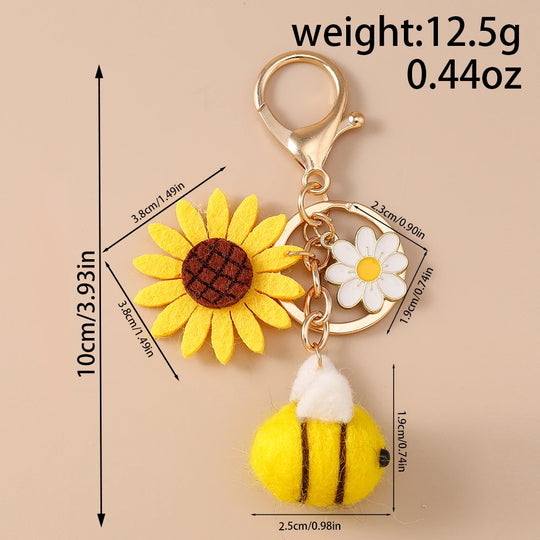 Handmade Sunflower Car Keychain For Women & Girls