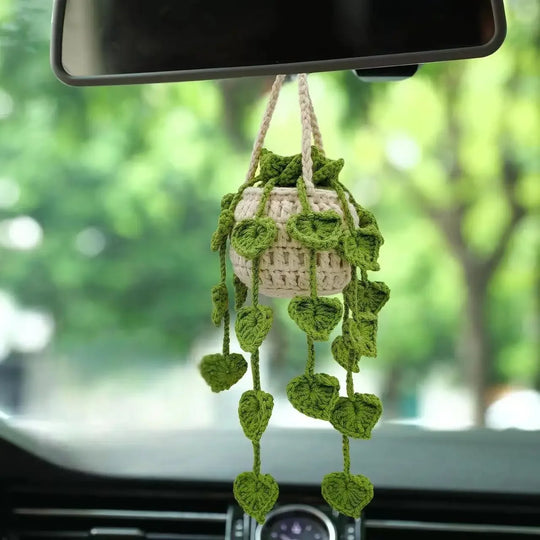 Car Hanging Crochet Plant Handmade