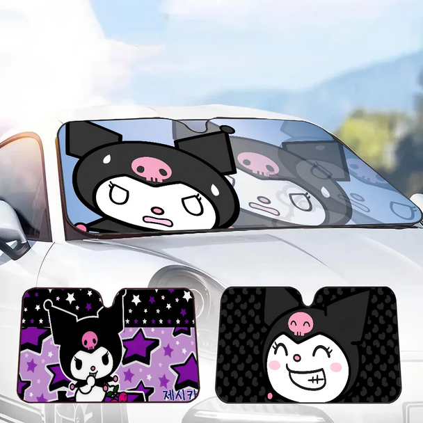 Kawaii Kuromi-S Car Sunshade Front Windows
