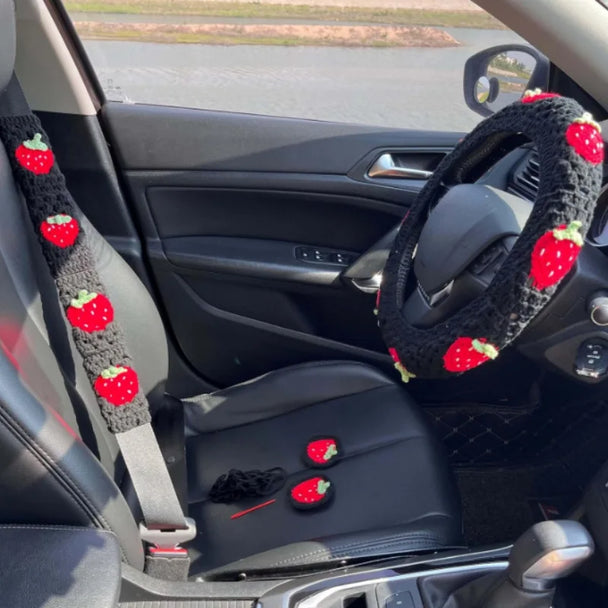 Crochet Steering Wheel Covers | Handmade Crocheted Flower Design