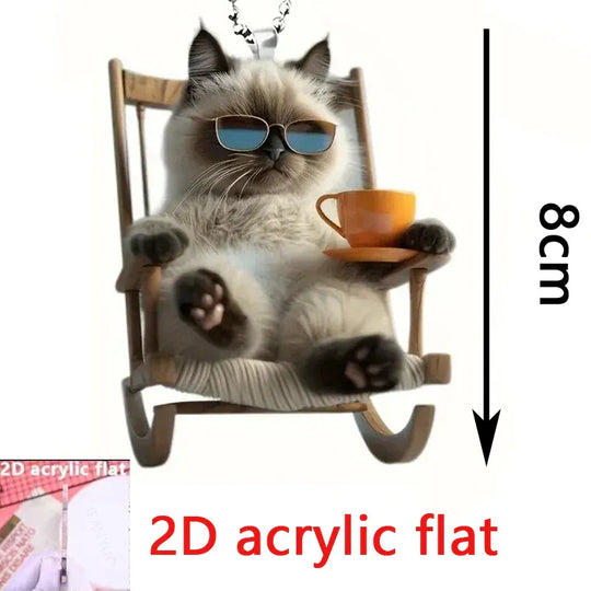 Cat-Shaped 2D  Hanging Mirror Accessories For Car