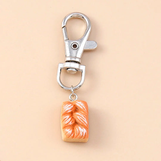 Car Croissant Bread Keyring for Women & Girls