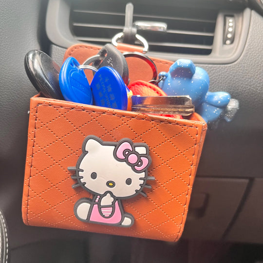 Hello Kitty Car Leather Organizer Box