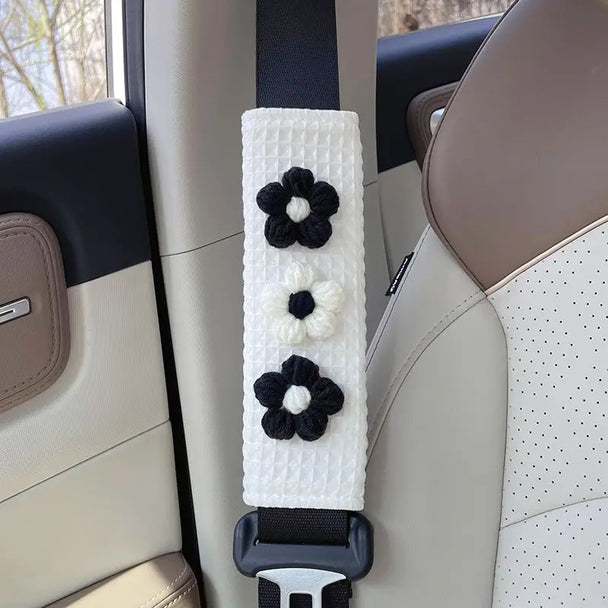 1PC Car Styling Seat Belt Cover With Tulip Flowers