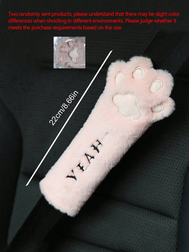 1pc Cute Cat Paw Seat Belt Shoulder Pad | Seat Belt Cover For Car