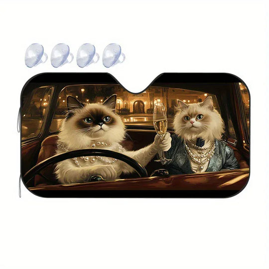 Cat Design Sunshade Front Visor For Car