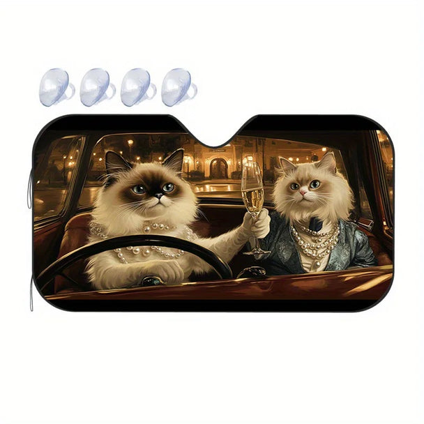 Cat Design Sunshade Front Visor For Car