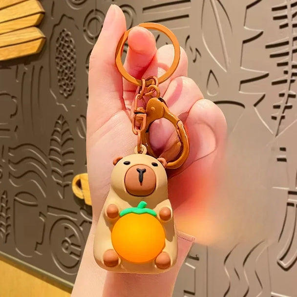Cute Luminous Capybara Keychain For Car