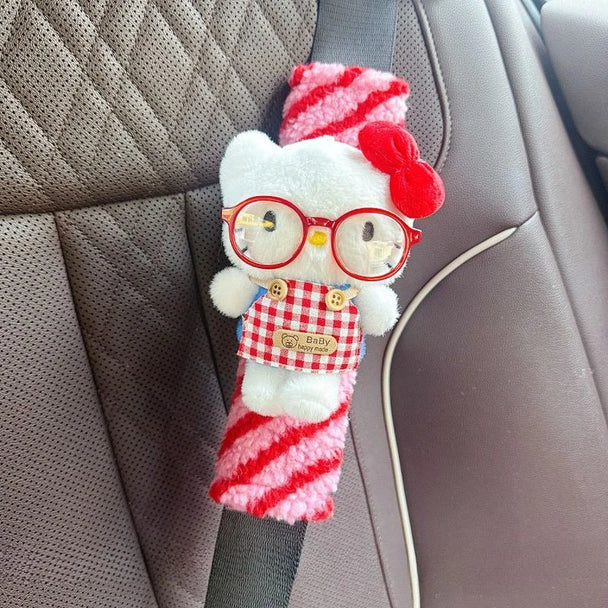 Cute Cartoon Plush Car Seat Belt Cover Hello Kitty