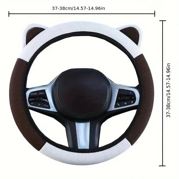 Cartoon Cat Ears Steering Wheel Cover | Anti-slip Suitable For A Variety