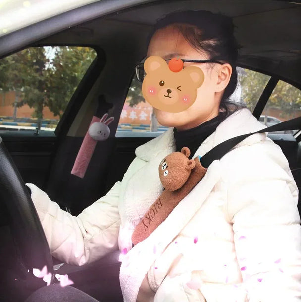Cartoon Safety Belt Cover For Car | Cute Bear Rabbit&nbsp;