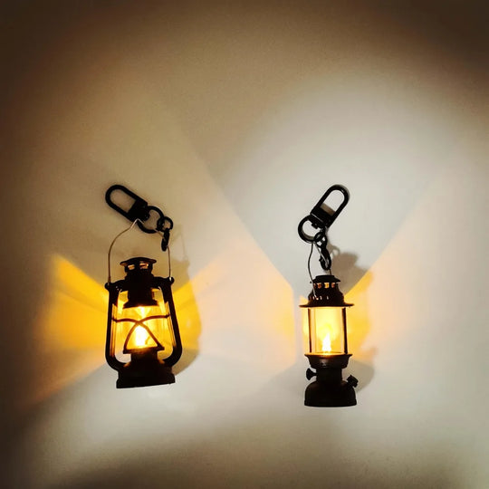 Vintage Candle Lamp Keychain Car Accessories