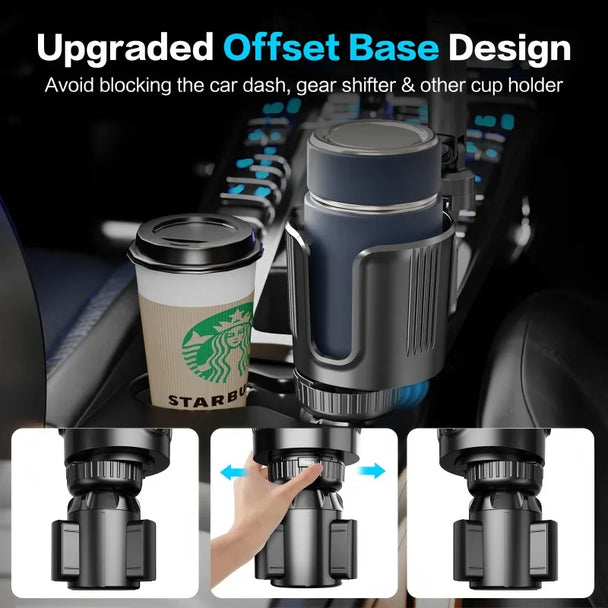 Car Cup Holder Expander with Phone Holder