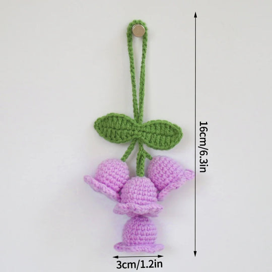 Crochet Flowers Hanging Car Accessories