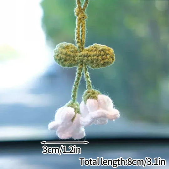 Crochet Flowers Hanging Car Accessories