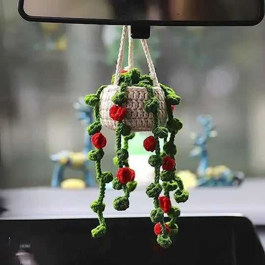 Car Hanging Crochet Plant Handmade
