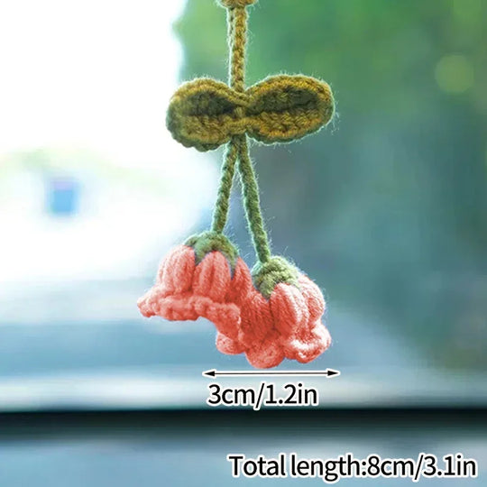 Crochet Flowers Hanging Car Accessories