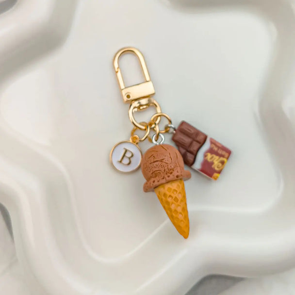 Chocolate & Icecream Car  Keychain