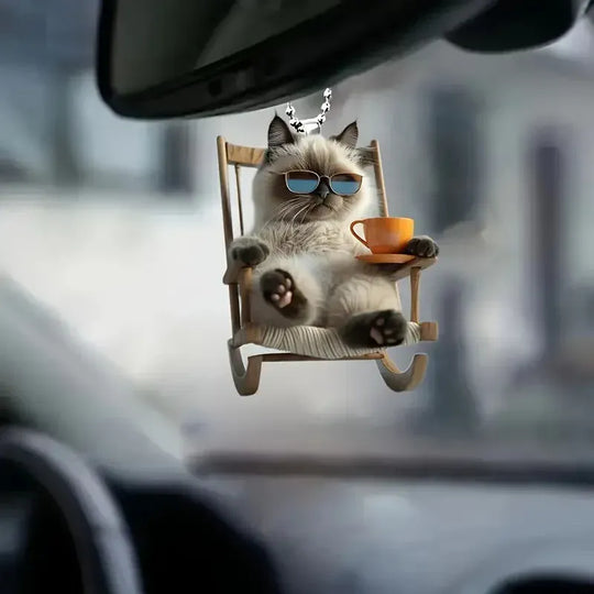 Cat-Shaped 2D  Hanging Mirror Accessories For Car