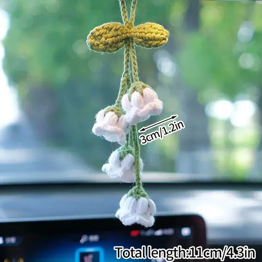 Crochet Flowers Hanging Car Accessories