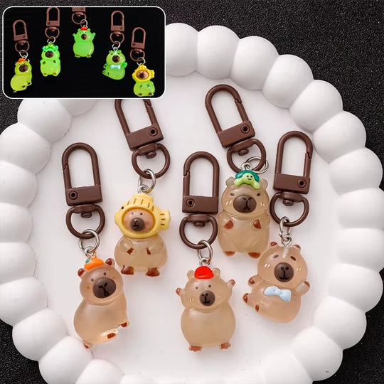 2pcs Mini Capybara Keychains For Car