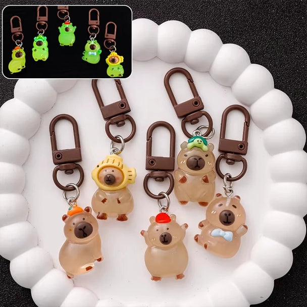 2pcs Mini Capybara Keychains For Car