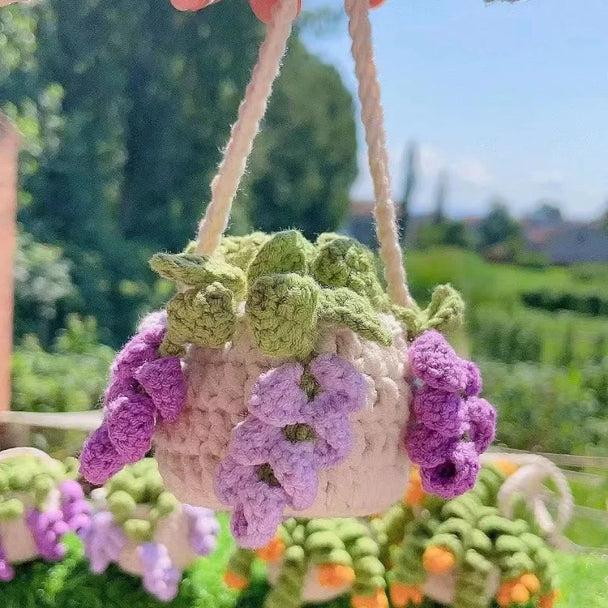 Car Hanging Crochet Plant Handmade