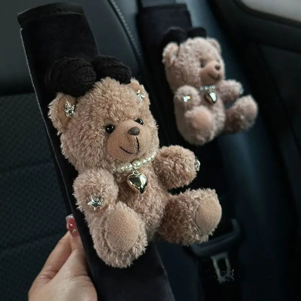 Bear Plush Seat Belt Shoulder Cover