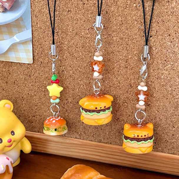 3D Burger Car Keychain