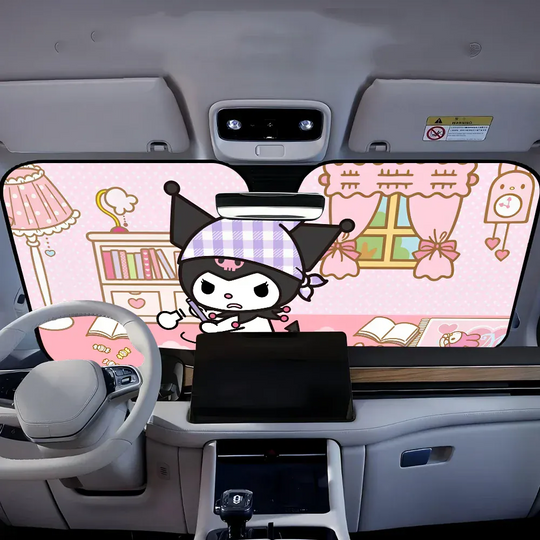 Kawaii Kuromi-S Car Sunshade Front Windows