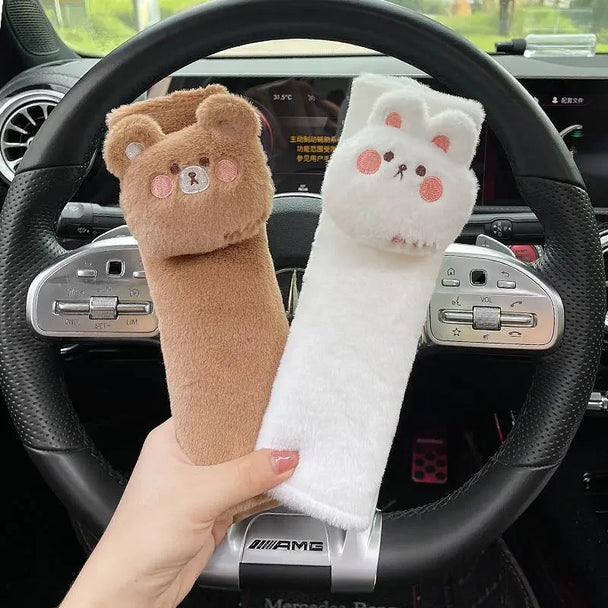 Cartoon Safety Belt Cover For Car | Cute Bear Rabbit&nbsp;