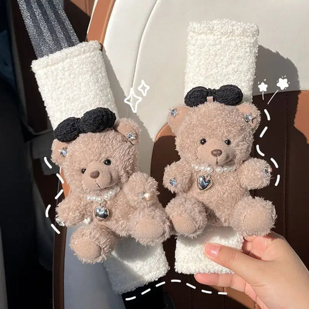 Bear Plush Seat Belt Shoulder Cover