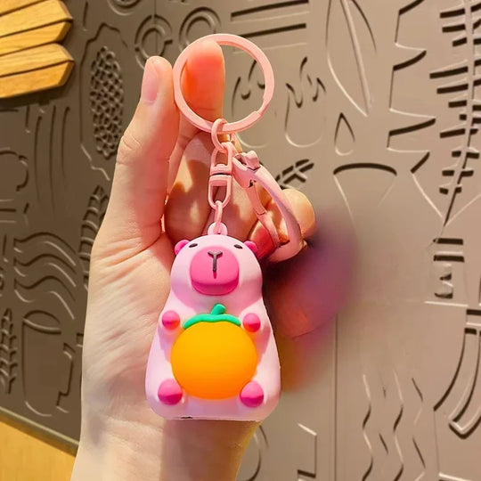 Cute Luminous Capybara Keychain For Car