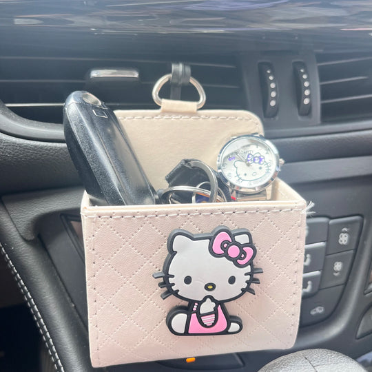 Hello Kitty Car Leather Organizer Box