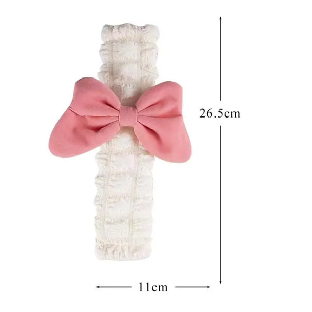 Pink Bow Puff Car Seat Belt Cover For Girls