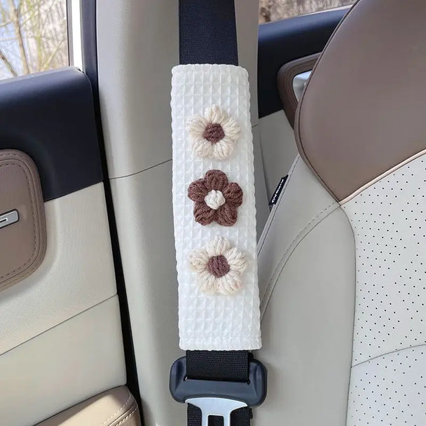 1PC Car Styling Seat Belt Cover With Tulip Flowers
