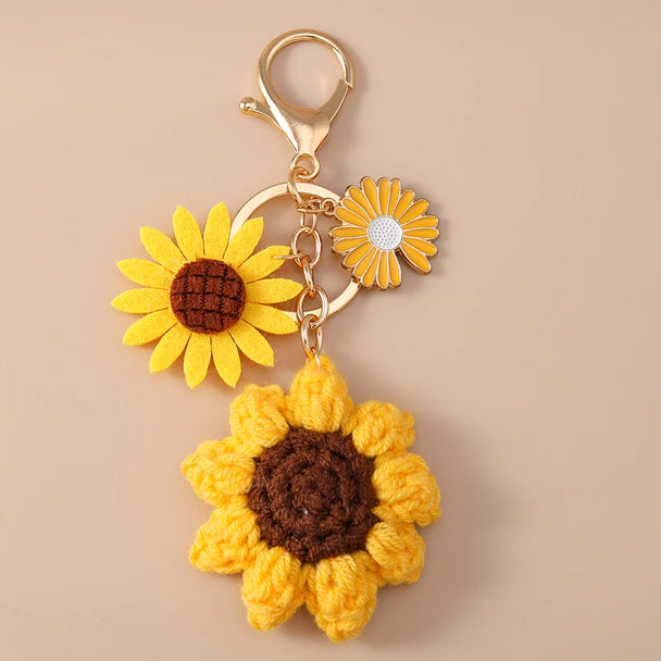 Handmade Sunflower Car Keychain For Women & Girls