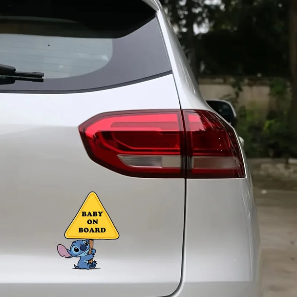 Disney Stitch Baby on Board Sticker for Car - Premium Safety Car Accessories