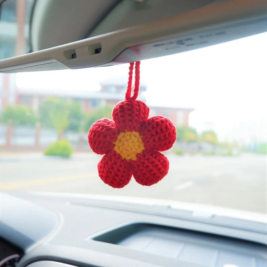 Crochet Flower Car Mirror Hanging Accessories