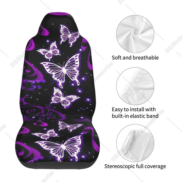 Purple Car Seat Cover – Premium Butterfly Protection for Your Vehicle
