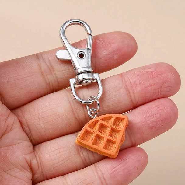 Car Croissant Bread Keyring for Women & Girls