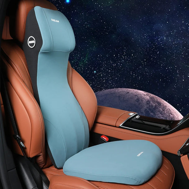 Ergonomic Memory Foam Car Headrest and Lumbar Support