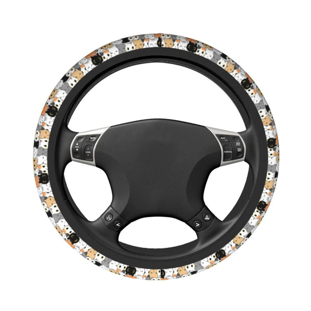 Funny Steering Wheel Cover | Anti-Slip Cute Cats Pattern