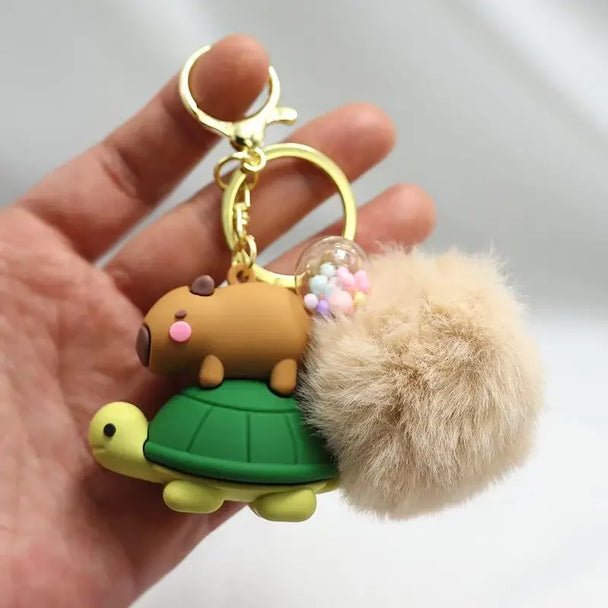 Capybara Car Keychain Accessory