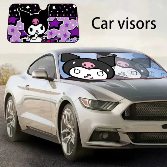Kawaii Kuromi-S Car Sunshade Front Windows
